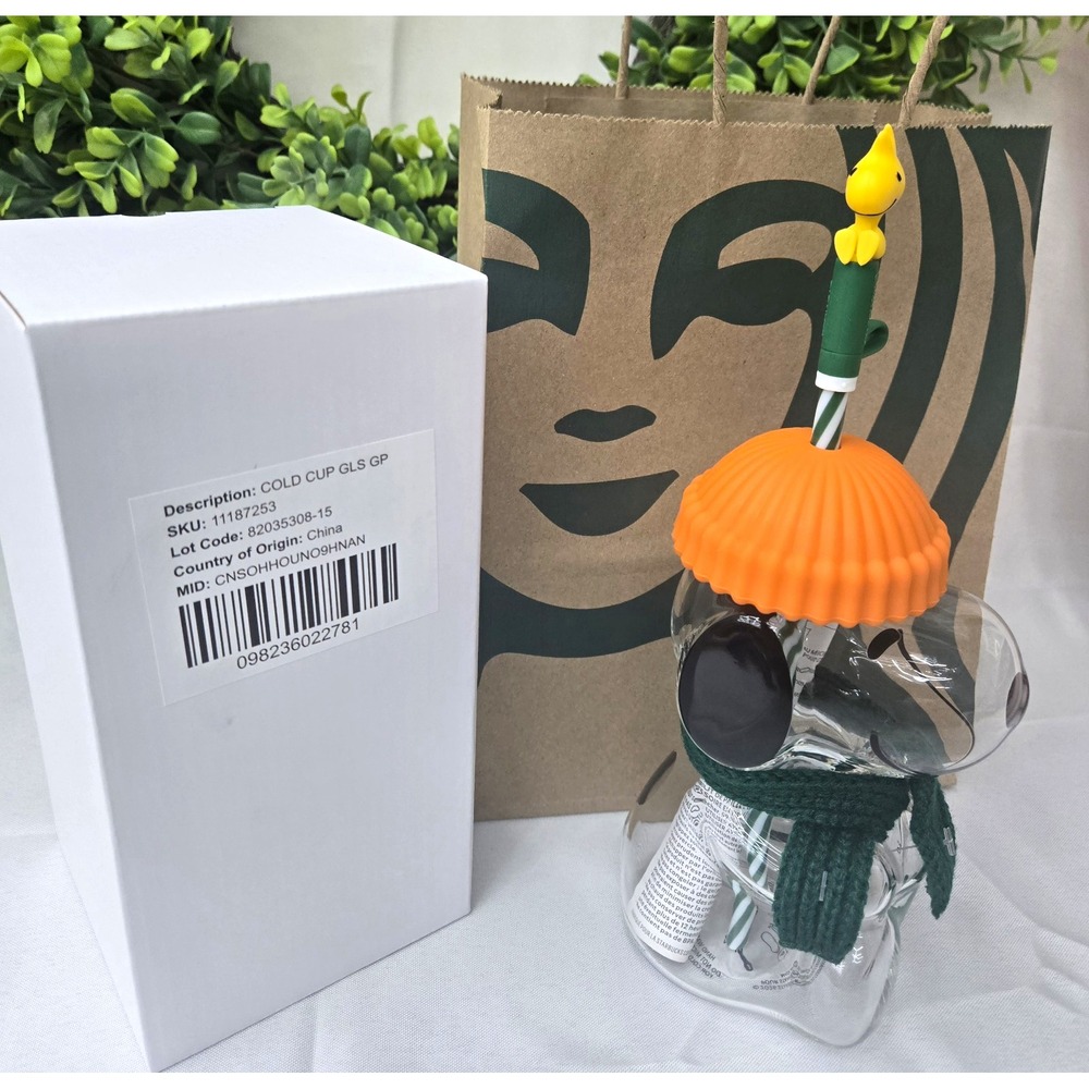 Starbucks x Peanuts Snoopy Glass Cold Cup 20oz Fall 2026 Limited Edition NEW